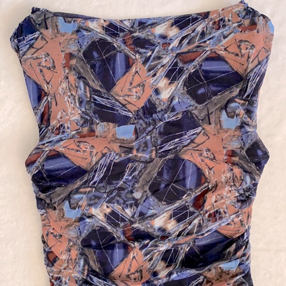 Vivienne by Vivienne Tam | Sleeveless Mesh Drape Cowl Neck Ruched Fairy Top (XS) - Picture 10 of 13